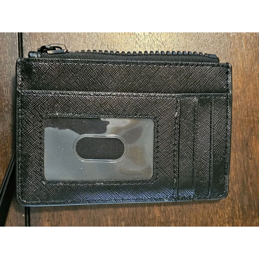 Marc Jacobs Snapshot Card Wallet With Keychain Black Shimmer